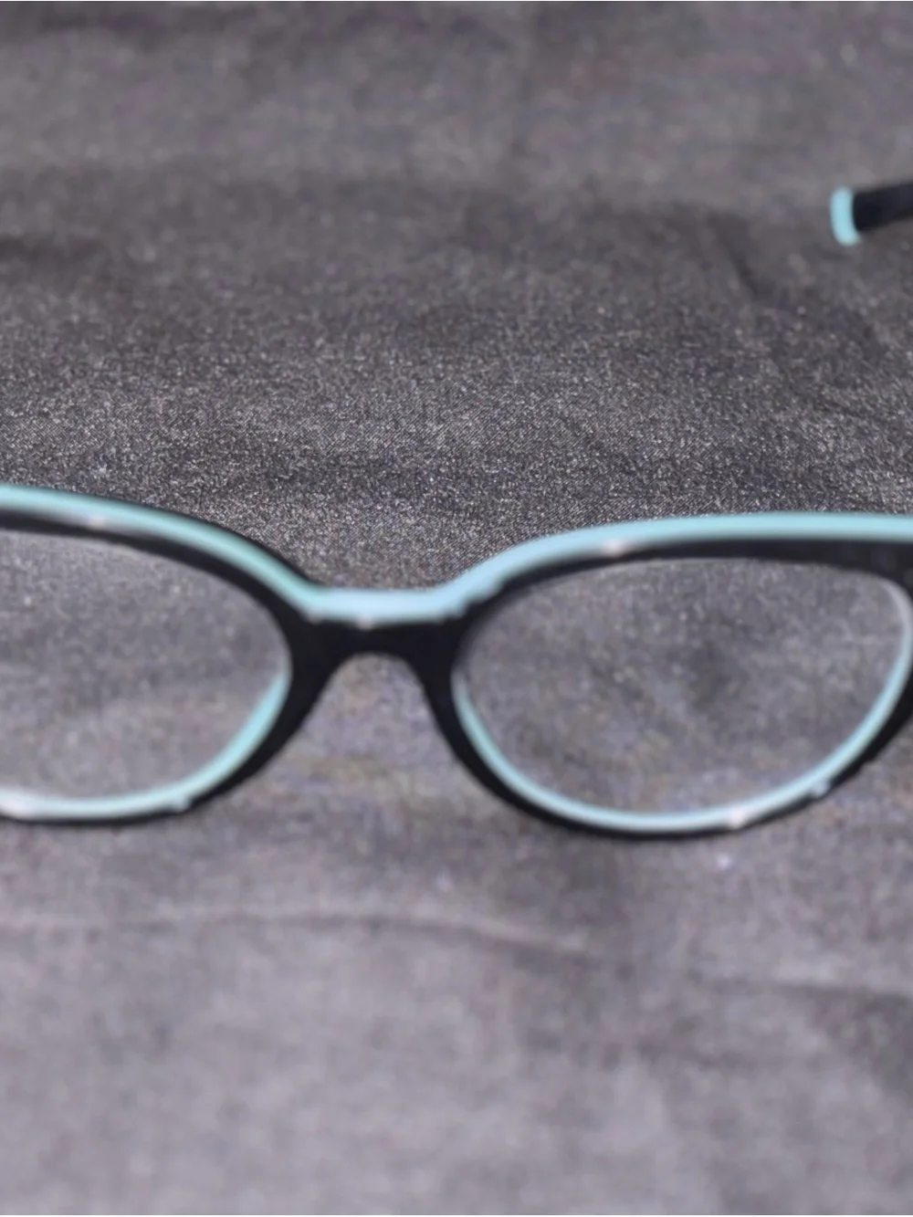 Tiffany & Co. Black Oval Reading Glasses with Tiffany Blue Case